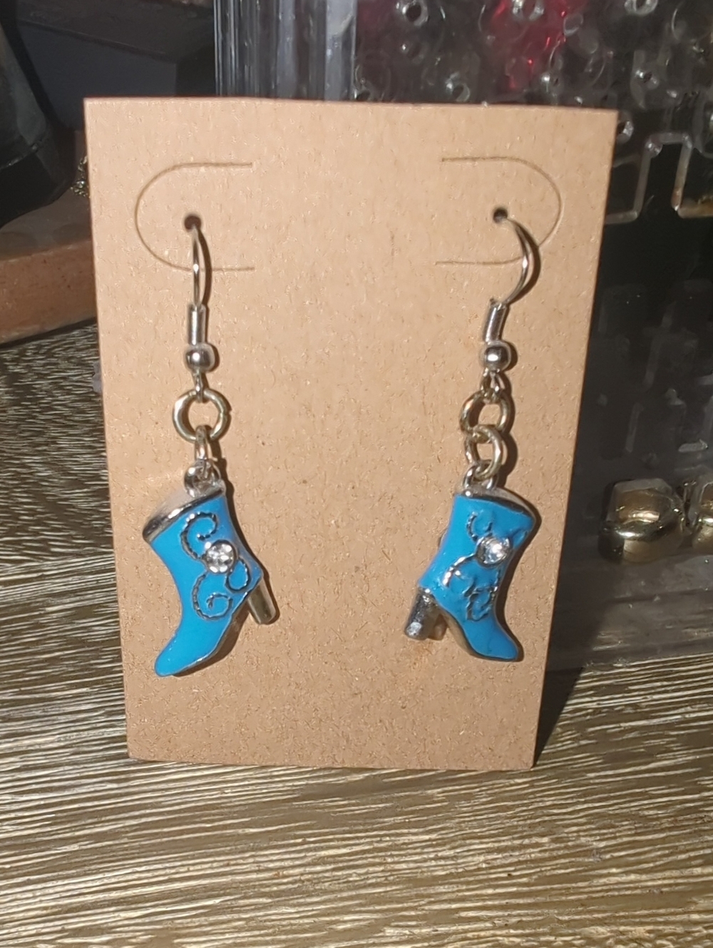 Turquoise Boot Charm Dangle Earrings
